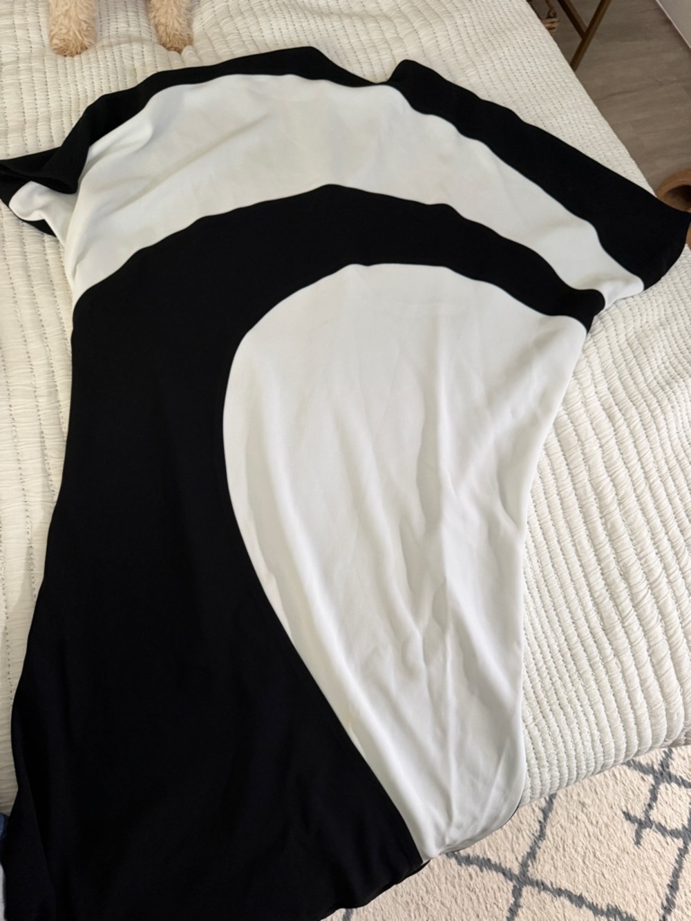Black and White Curved Panel Dress